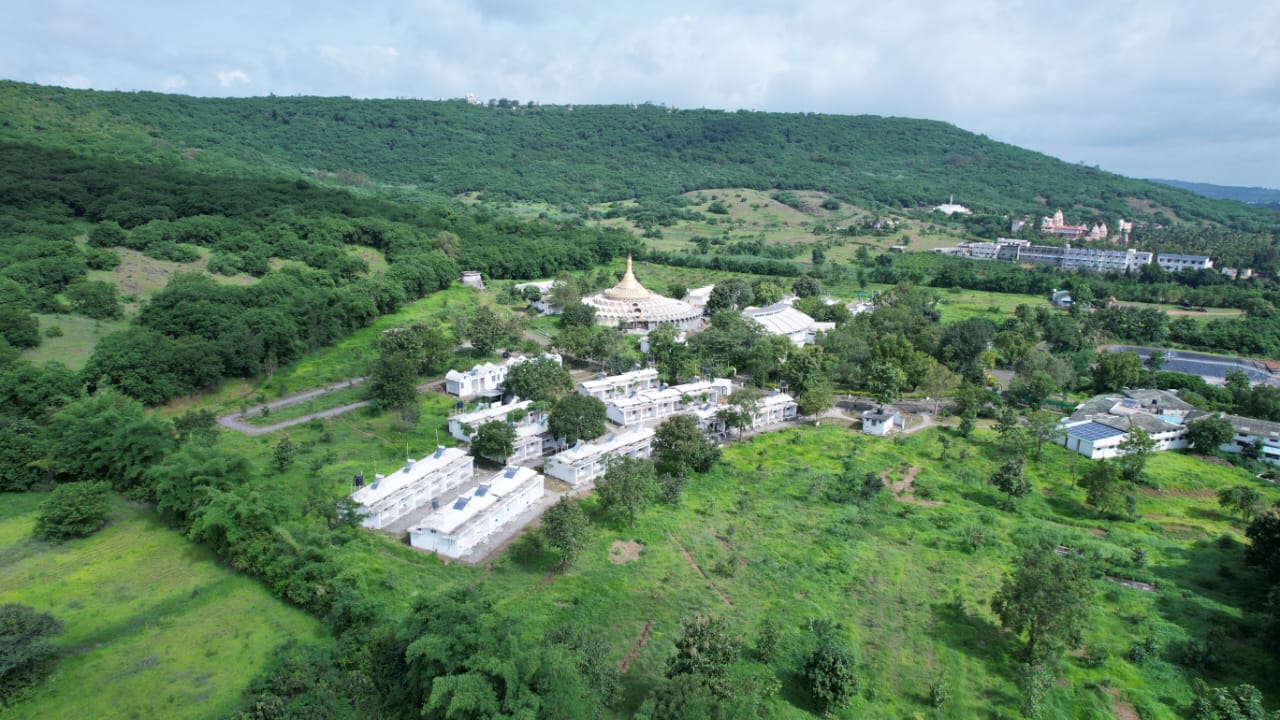 Drone view Dhamma alaya campus